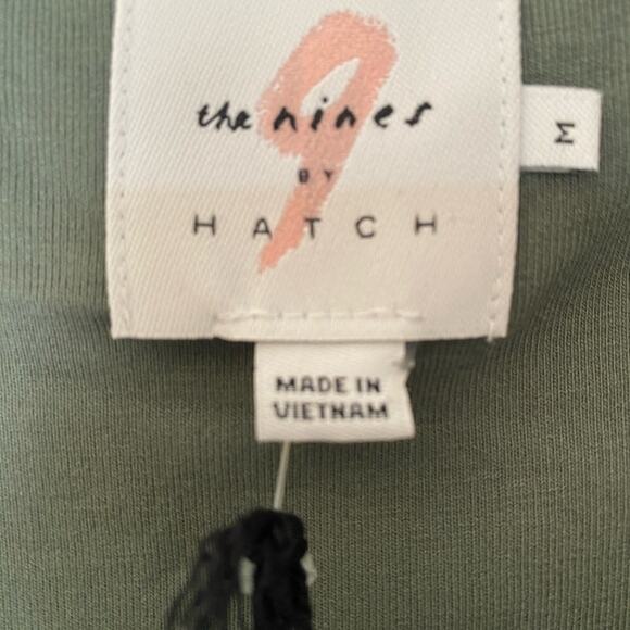 The Nines by Hatch Maternity Maxi Dress Ruched Sleeves Olive Green Sz M NWT - Picture 5 of 11